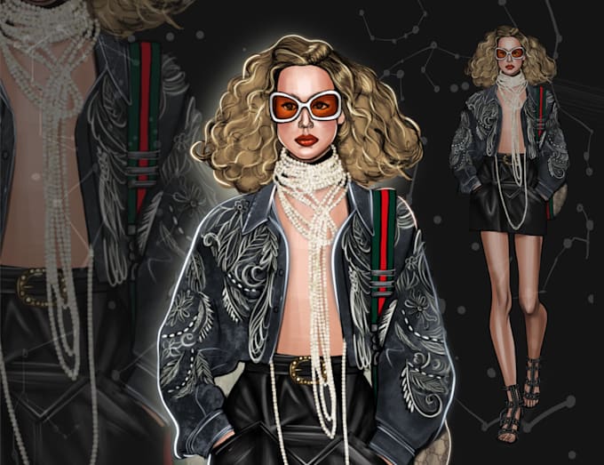 draw fashion illustration in freestyle