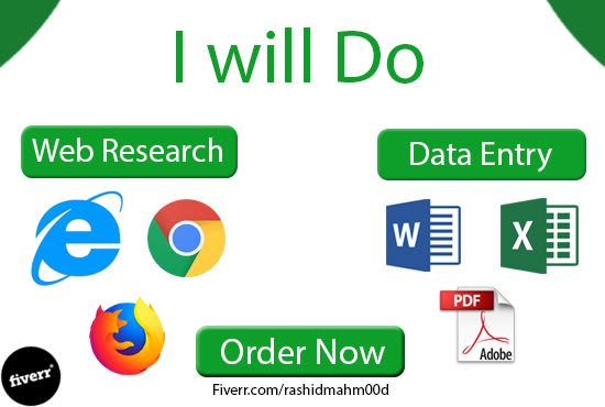 do web research and data entry asap