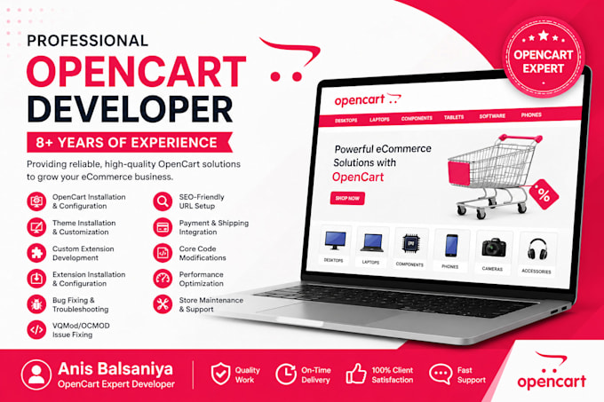 fix opencart and codeigniter issues, install and customize websites