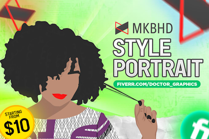 make a flat avatar and portrait in mkbhd style for you