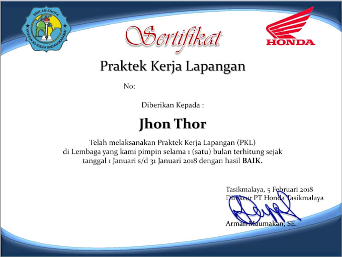 Make certificates design for you by Chuchux Fiverr