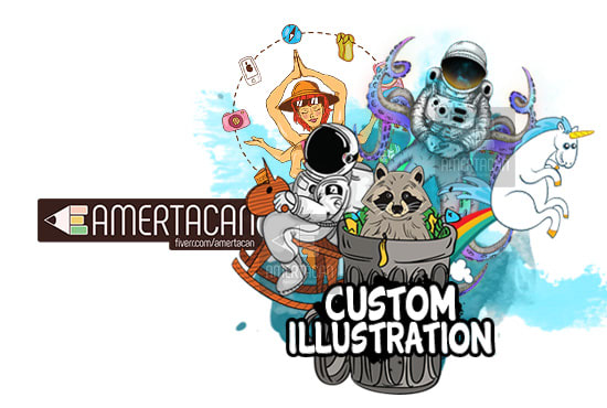 Hot Review! I will make cartoon illustration for cover, tshirt or merchandise  for $15