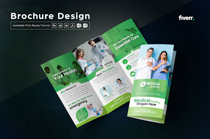 Review! I will do urgent bifold or trifold brochure design, leaflet, flyer design  for $15