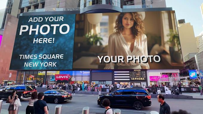 add your logo or anything else to this billboard filmed in times square,new york