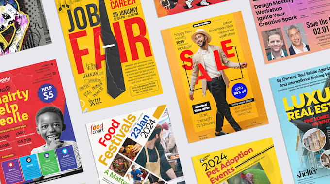 create a perfect flyer, poster design or business brochure