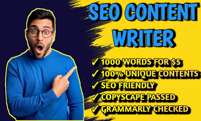 be SEO content writer, creative article and blog post writer