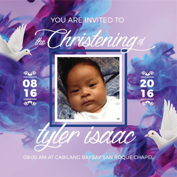 Birthday and store christening invitation