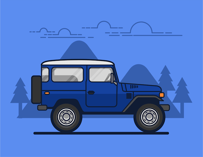 do unique vehicle illustration in flat design style