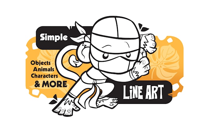 draw clean black and white line art illustration