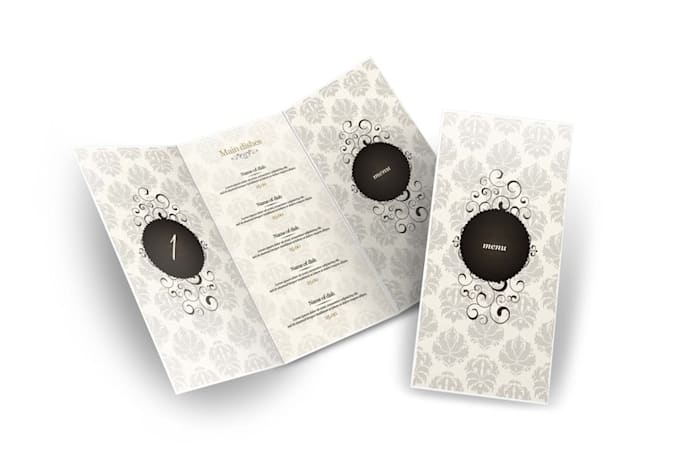 create table number or menu design for wedding