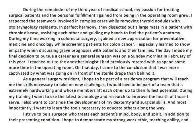 best medical school personal statement