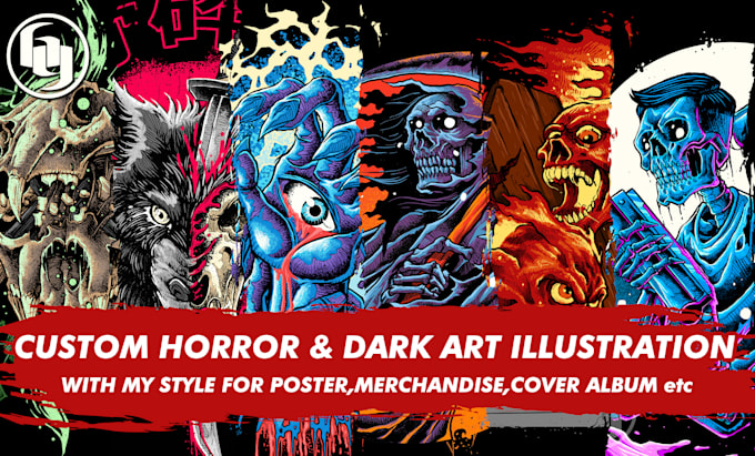 make horror and darkart illustration for merchandise etc