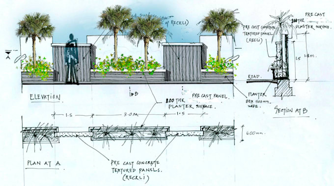 Design An Attractive Compound Wall For Your House By Saga Designs Fiverr