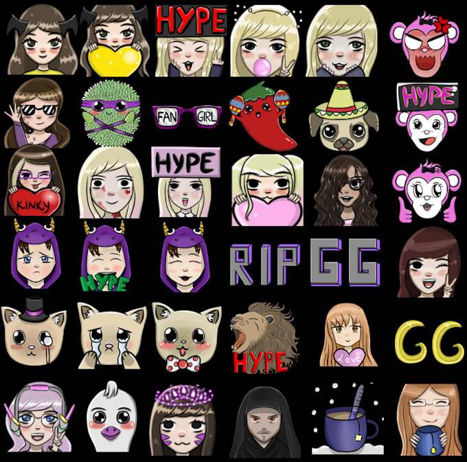 Make Twitch Emotes In Big Bundles By Marearts Fiverr Understanding what each means can we have compiled the most known and most popular twitch emotes from when the company first started. make twitch emotes in big bundles by