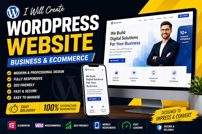 build responsive wordpress business website or woocommerce store