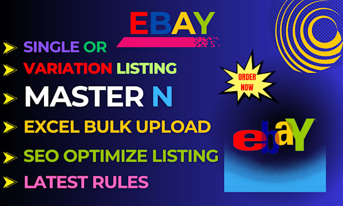 do ebay product listing, SEO optimization and bulk product upload