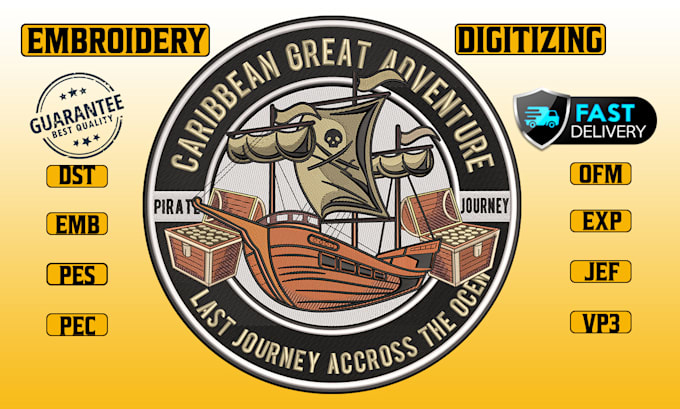 digitize logo into embroidery digitizing dst pes ofm in 1 hour
