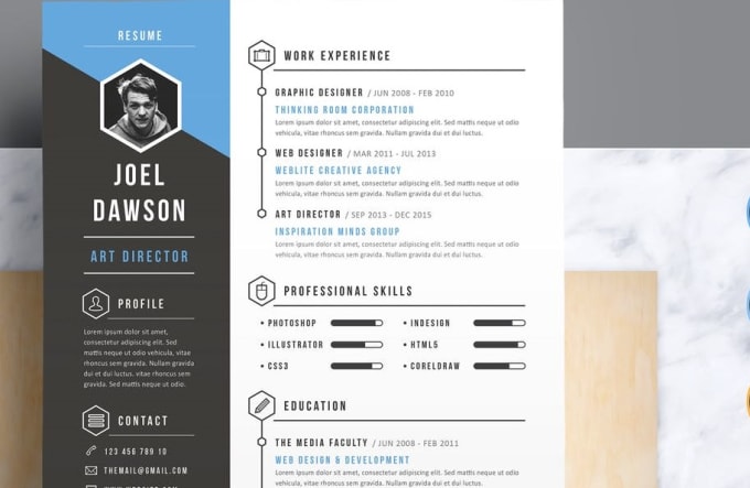 Hire a freelancer to design an infographic resume, CV in 24 hrs