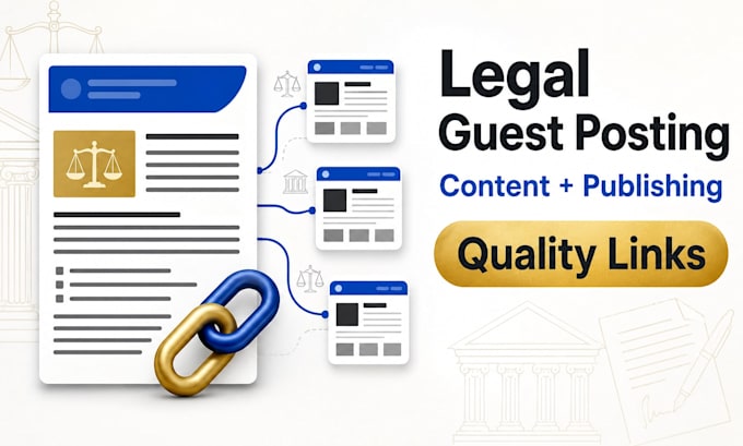 write and publish legal blog guest post with SEO backlink services