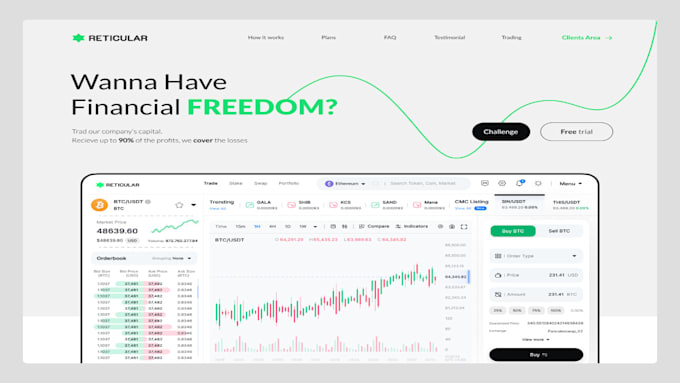 design a professional crypto and forex website template