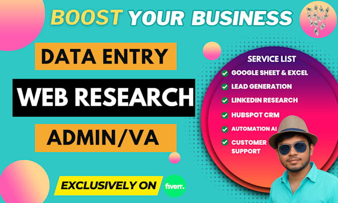do professional data entry, email collection, web research, excel data cleaning