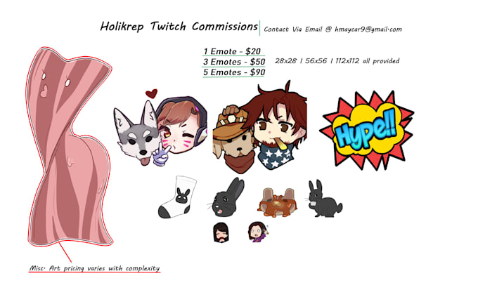 quick twitch and discord emote commissions