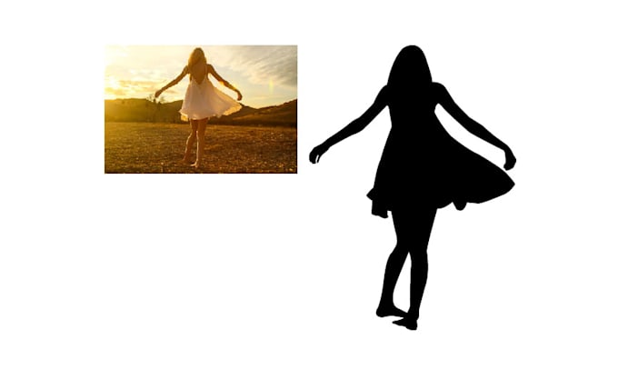 draw silhouette illustration in vector