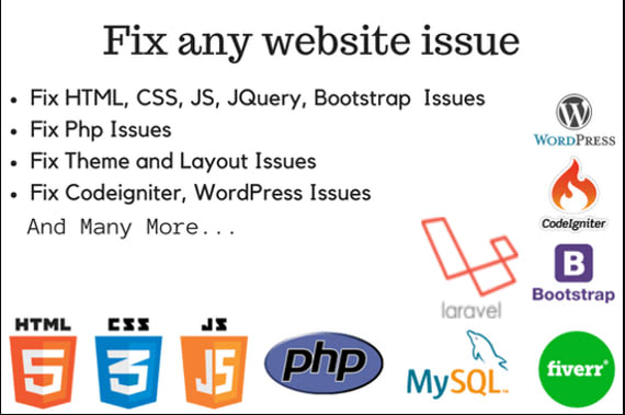 Fix your website bugs, issues, and errors by Harkel | Fiverr