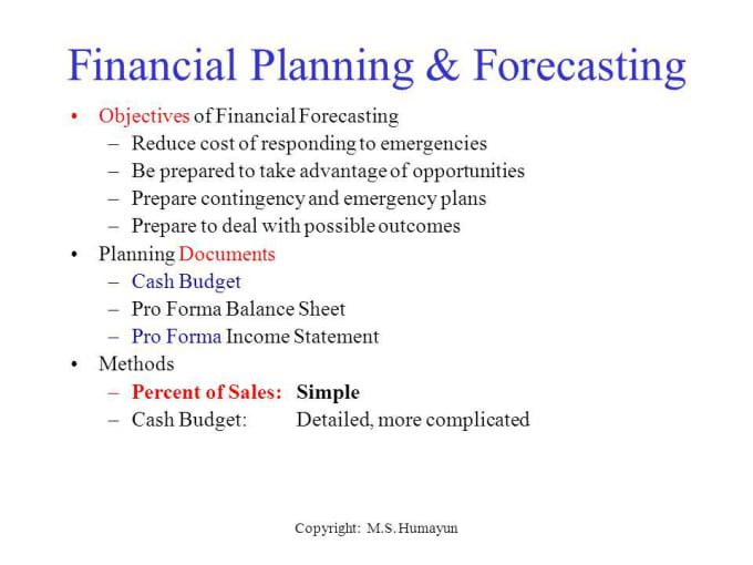 Prepare A Financial Plan Or Forecasting And Projections By Oponono