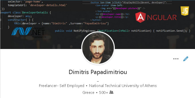 Create a techie linkedin cover based on your experience by Dimitris_pap ...