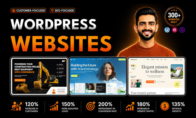 design wordpress website, modern business website with SEO
