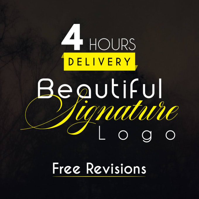 Design professional signature logo with new concept quickly by