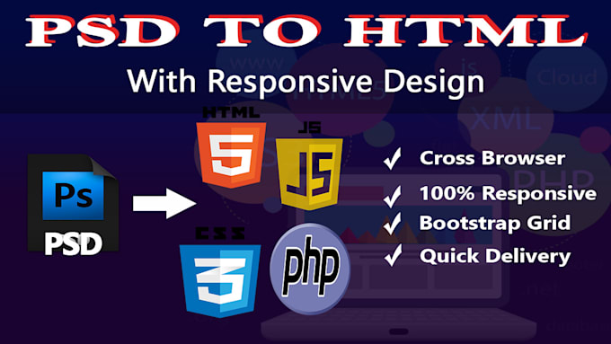 Convert psd to html fully responsive by Billalsgc | Fiverr
