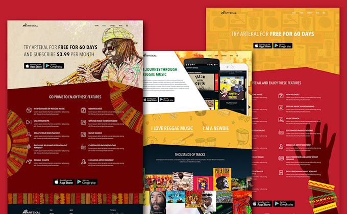 design html, wix, webflow, wordpress landing page