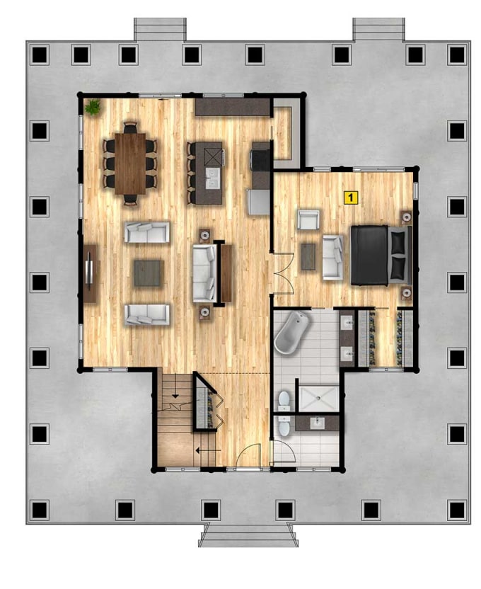 Rendering floor plan in by Kermaouiben Fiverr