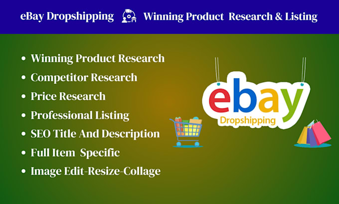 do ebay dropshipping winning product research, listing
