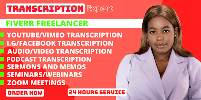 create accurate and professional transcription services in 24 hours
