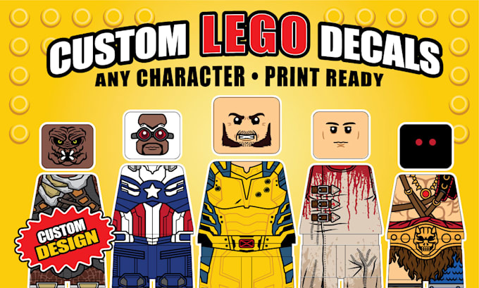 design custom lego minifigures decals for your character