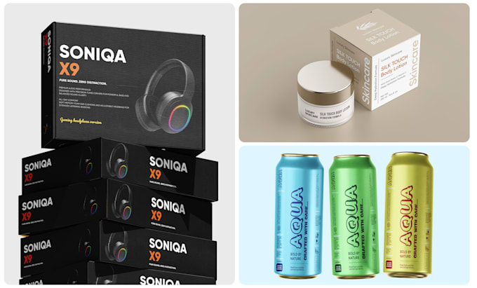 do amazing product packaging box or label design