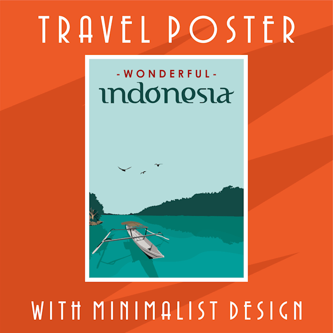 create a vintage or retro travel poster with minimalist design