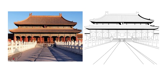 do vector line drawing from any image