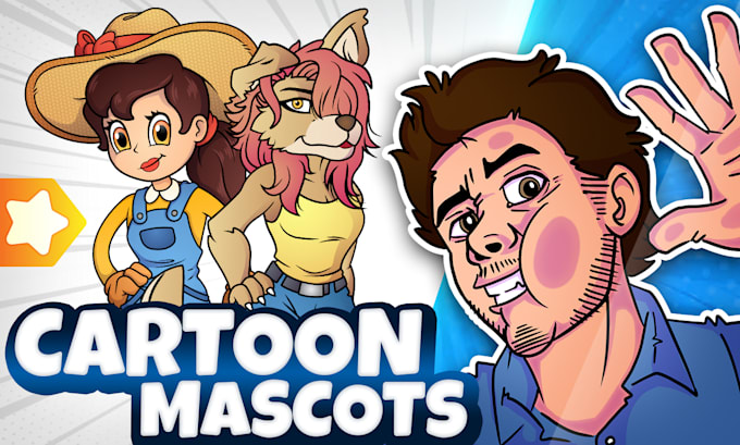 design custom cartoon characters, mascots and illustrations
