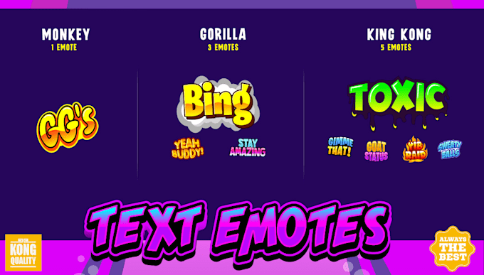 create express text emotes in 24hours by kong vector