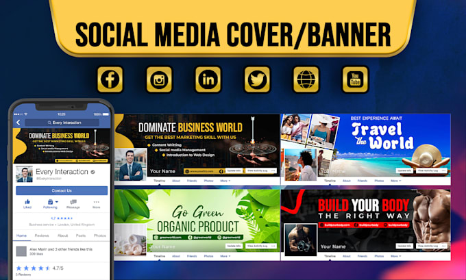 design facebook cover, and any social media cover