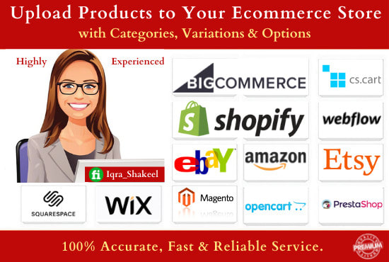 add products to bigcommerce and shopify with categories variations and options