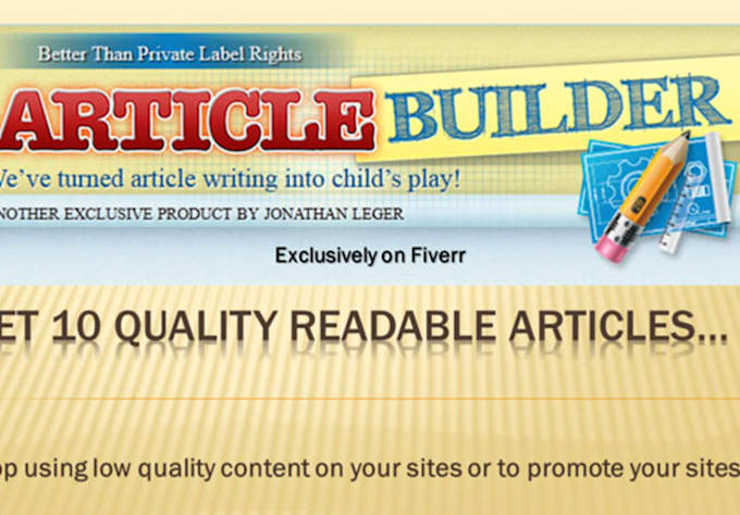 create 10 High Quality Readable Articles with Article Builder