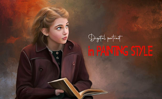 make awesome digital portrait in painting style