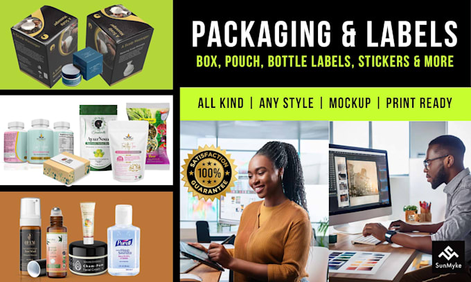 design professional product packaging, labels, and stickers