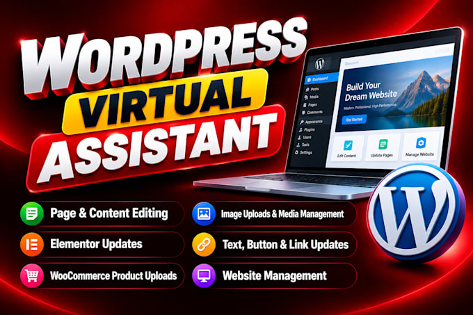 wordpress virtual assistant, ecommerce virtual assistant, wordpress maintenance