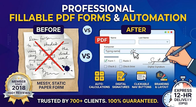 design interactive fillable PDF form with calculations